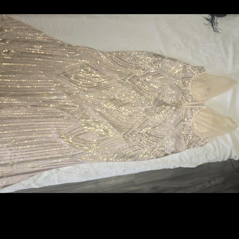 Blush Pink Sequin Evening Gown